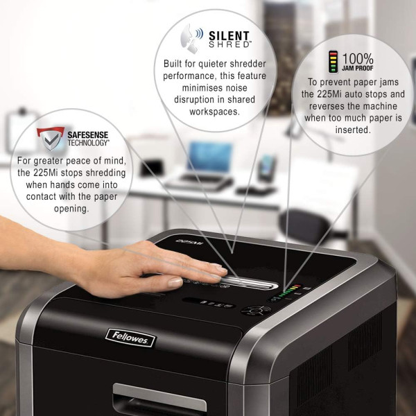 FELLOWES Powershred 225Mi P5 Micro-Cut Shredder (16 Sheet) FELLOWES Powershred 225Mi P5 Micro-Cut Shredder (16 Sheet)