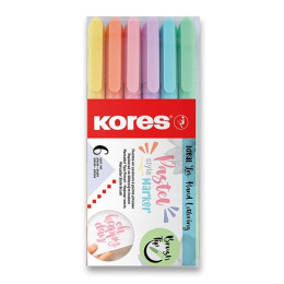 KORES Pastel Style Brush Tip Markers - Wallet 6