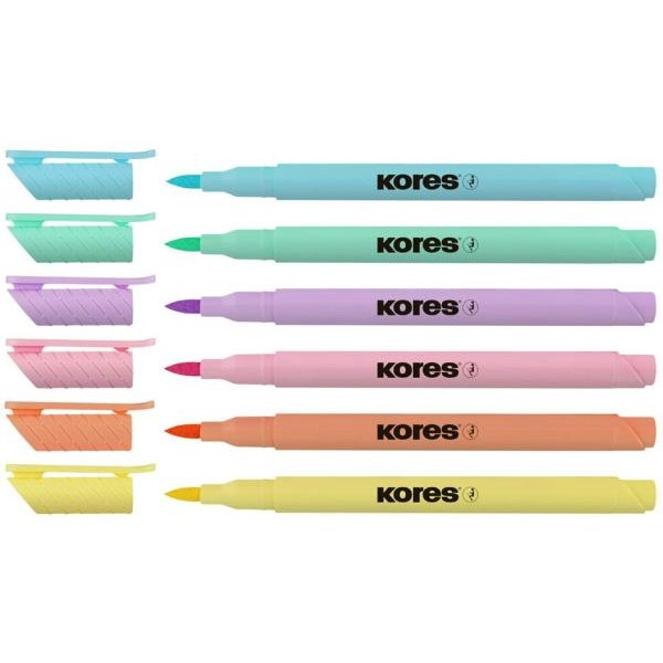 KORES Pastel Style Brush Tip Markers - Wallet 6