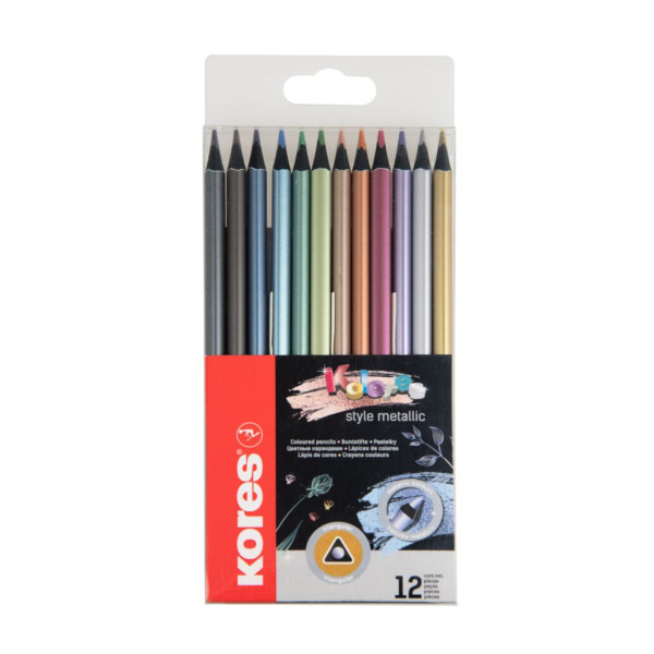 KORES Triangular Metallic Colour Pencils - Set of 12 KORES Triangular Metallic Colour Pencils - Set of 12