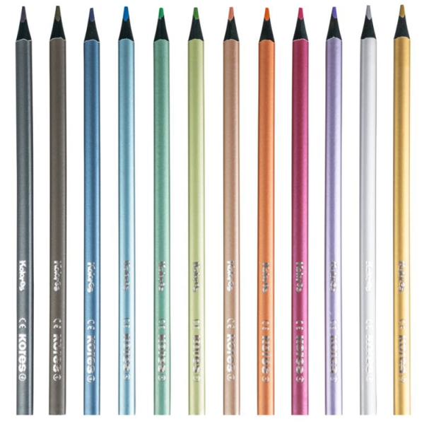KORES Triangular Metallic Colour Pencils - Set of 12 KORES Triangular Metallic Colour Pencils - Set of 12