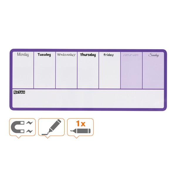 NOBO Weekly Organiser Whiteboard - Purple NOBO Weekly Organiser Whiteboard - Purple