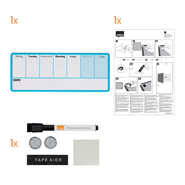 NOBO Weekly Organiser Whiteboard - Blue NOBO Weekly Organiser Whiteboard - Blue