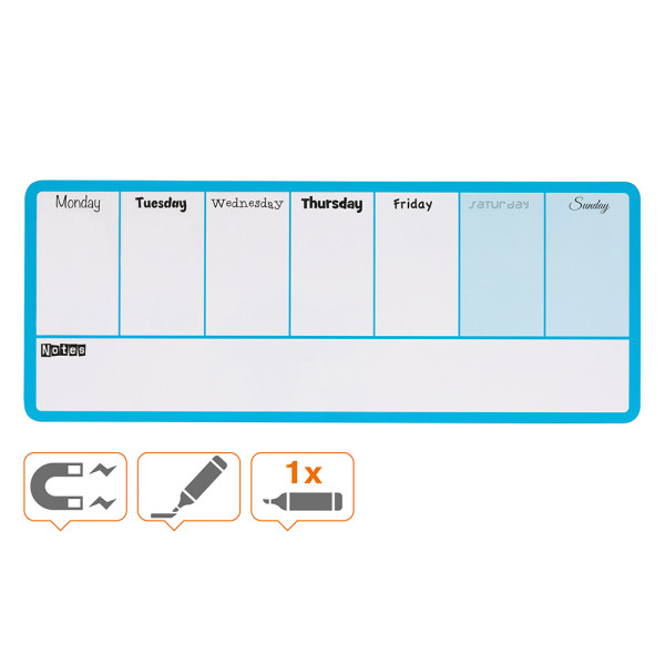 NOBO Weekly Organiser Whiteboard - Blue NOBO Weekly Organiser Whiteboard - Blue