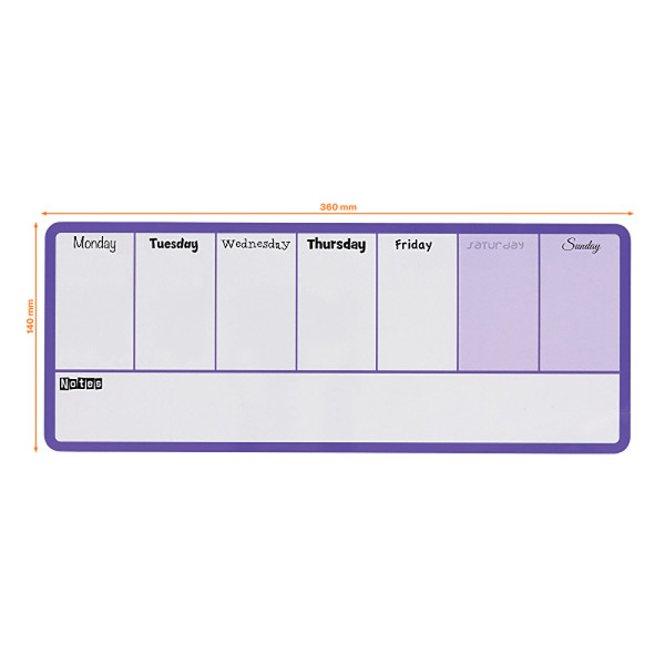 NOBO Weekly Organiser Whiteboard - Purple NOBO Weekly Organiser Whiteboard - Purple