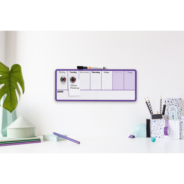 NOBO Weekly Organiser Whiteboard - Purple NOBO Weekly Organiser Whiteboard - Purple