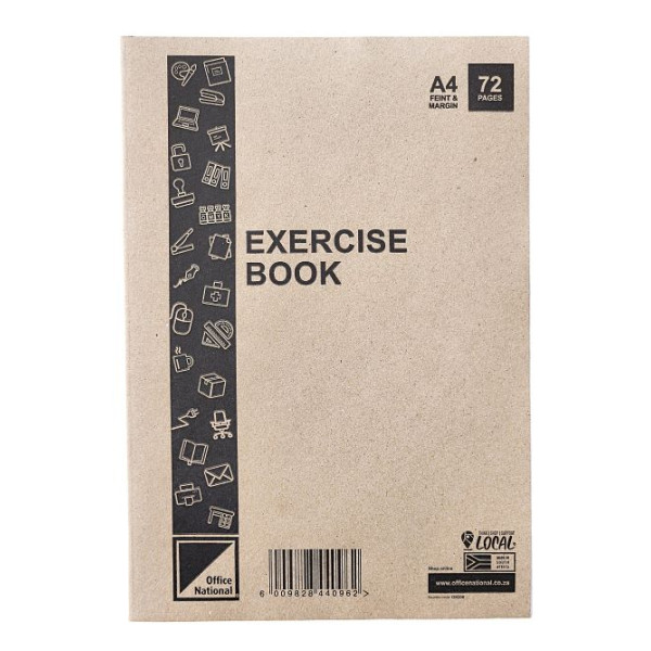 Office National A4 College Exercise Book 72 Page Feint and Margin