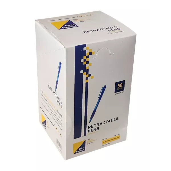 Office National Medium Retractable Ballpoint Pens Blue (Box of 50)