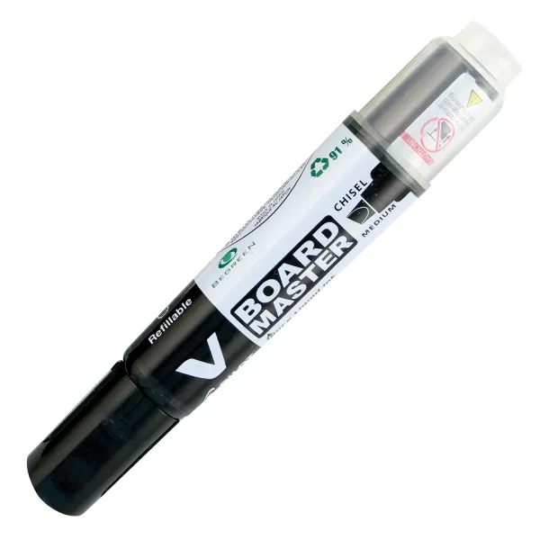 Pilot V Board Master Chisel Point Marker Black Refillable