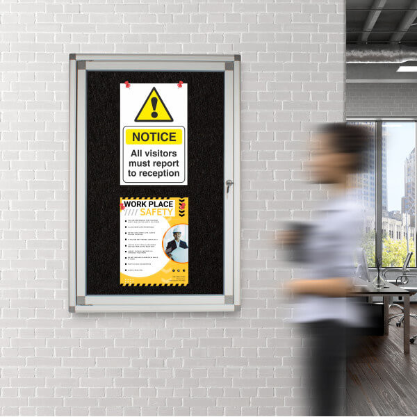 PARROT Display Case Pinning Board 900 X 600mm - Black