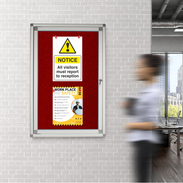 PARROT Display Case Pinning Board 900 X 600mm - Burgundy