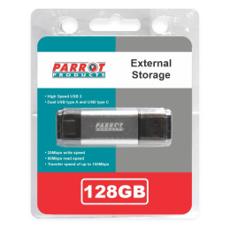 Parrot - External Storage USB 3 Type A + USB C 128GB Flash Drive