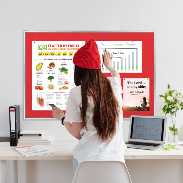 PARROT Info Board Alufine Frame 600 X 450mm - Red