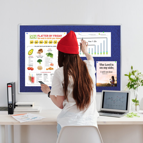 PARROT Info Board Alufine Frame 900 x 600mm - Blue