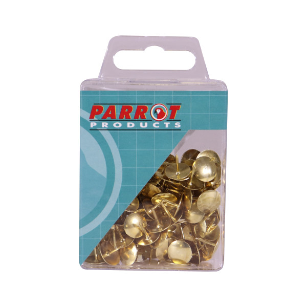 PARROT Drawing Pins - Brass (100 Piece)