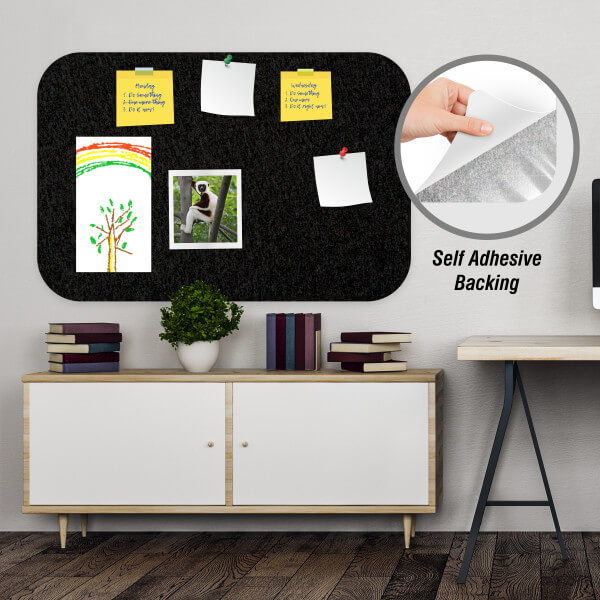 PARROT Self Adhesive Pin Board 600 x 450mm - Black