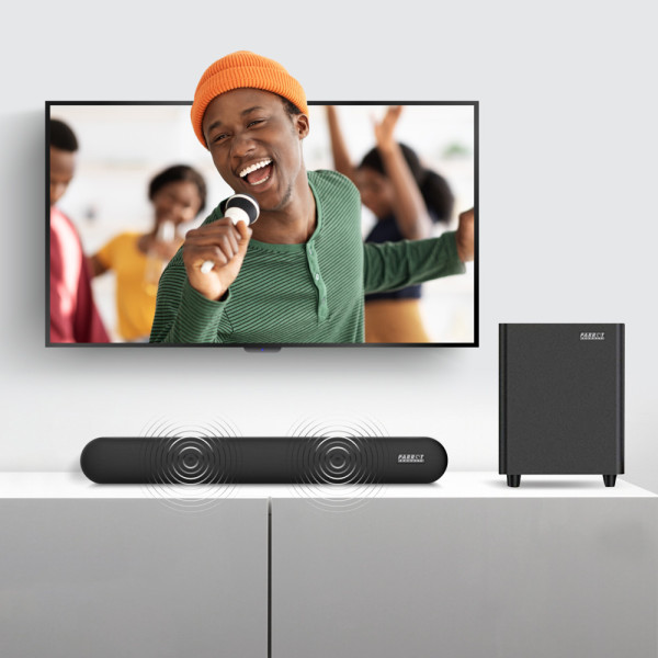 Parrot Speaker Sound Bar + 5.25 Inch Wireless Sub Incl Wall Bracket Parrot Speaker Sound Bar + 5.25 Inch Wireless Sub Incl Wall Bracket