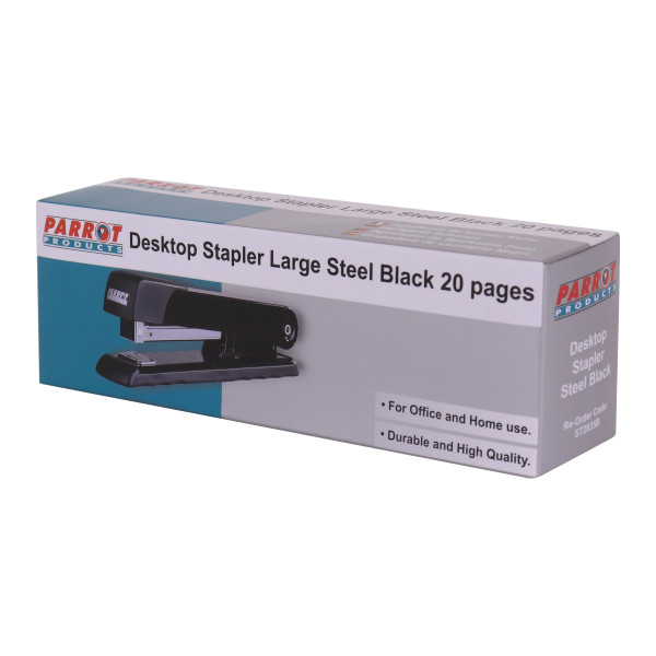 PARROT Desktop Large Stapler - Black (20 Pages) PARROT Desktop Large Stapler - Black (20 Pages)