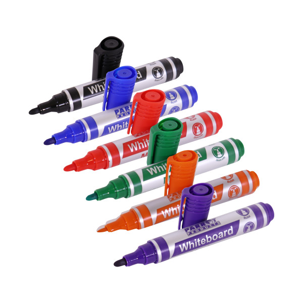 PARROT Whiteboard Markers Bullet Tip - Wallet of 6 Assorted Colours PARROT Whiteboard Markers Bullet Tip - Wallet of 6 Assorted Colours