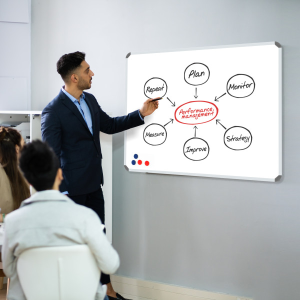Parrot BD0948 Magnetic Whiteboard 1200x1000mm front view with aluminium frame