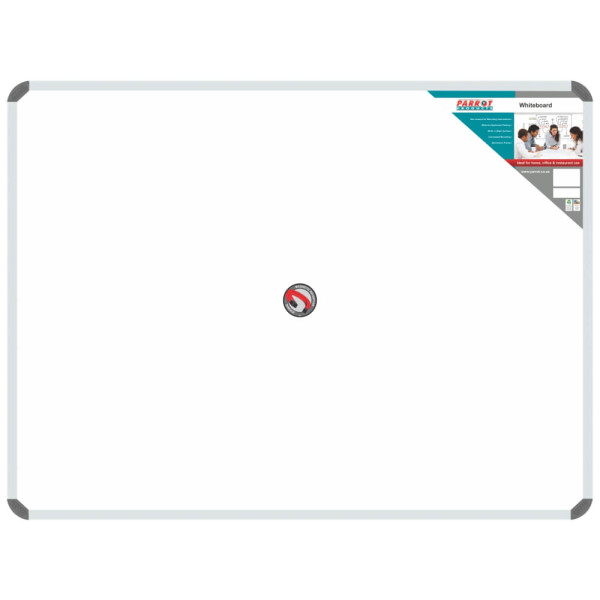 Parrot Magnetic Whiteboard 1500x900mm BD0961 Parrot BD0961 Magnetic Whiteboard 1500x900mm front view with aluminium frame