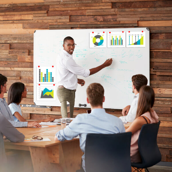 Parrot BD0968 Magnetic Whiteboard 1800x1200mm front view with aluminium frame