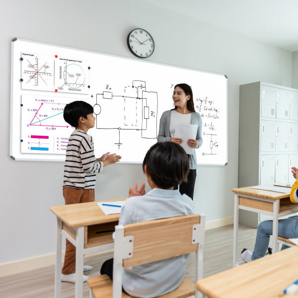 Parrot BD0970 Magnetic Whiteboard 2000x1200mm front view with aluminium frame