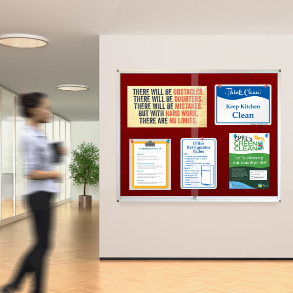 PARROT Display Case Pinning Board 1200 X 900mm - Burgundy