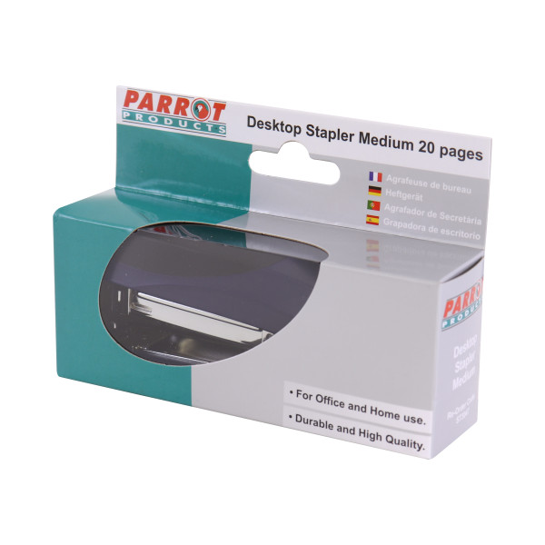 PARROT Plastic Desktop Medium Stapler - Navy (20 Pages)