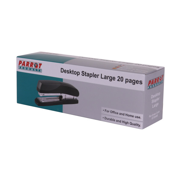 PARROT Plastic Desktop Large Stapler - Black (20 Pages)