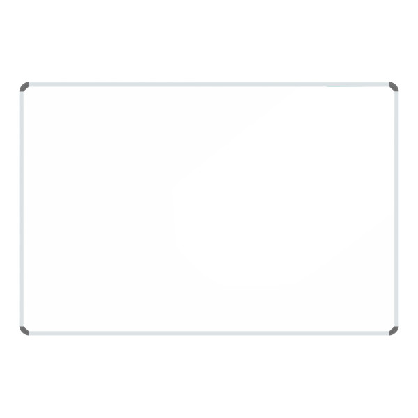 PARROT non-magnetic whiteboard 1500 x 900mm BD1261 front view with aluminium frame and product label