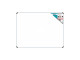 PARROT non-magnetic whiteboard 900 x 900mm BD1228 front view with aluminium frame and product label