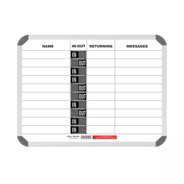 PARROT Magnetic IN/OUT Board - 10 Names PARROT Magnetic IN/OUT Board - 10 Names