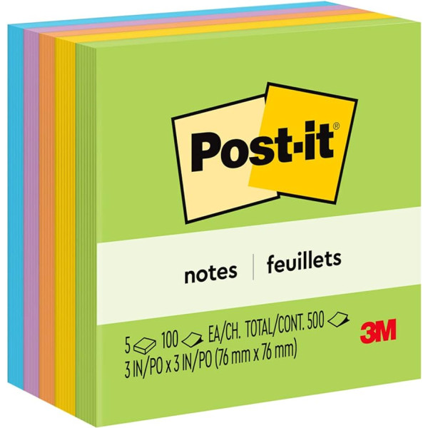 POST-IT Notes Assorted Colours 73 x 73mm