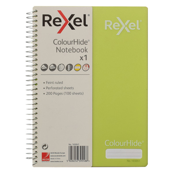 Rexel Colourhide A5 Notebook 200 Pages - Lime