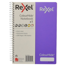 Rexel Colourhide A5 Notebook 200 Pages - Purple