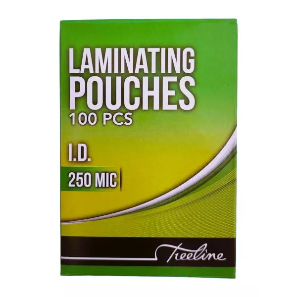 TREELINE I.D. Laminating Pouches 95 x 65mm 250 Micron Box of 100