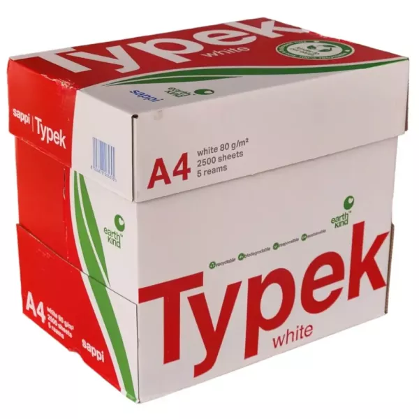 TYPEK A4 White Copier Paper 80gsm Ream TYPEK brand A4 white copier paper, 80gsm ream