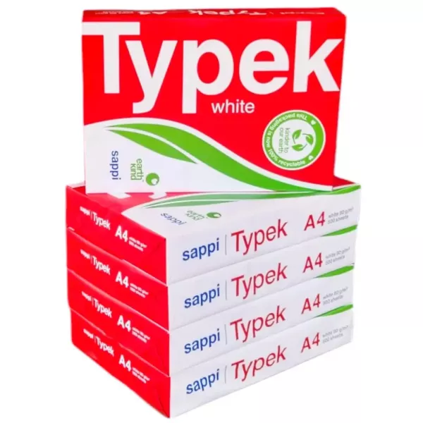 TYPEK A4 White Copier Paper 80gsm Ream TYPEK brand A4 white copier paper, 80gsm ream