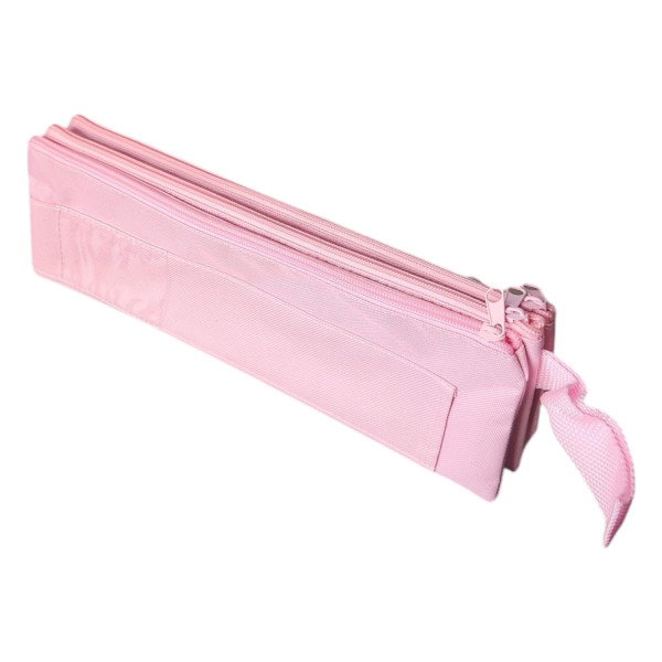 Kenzel 3 Tier Pencil Case Pastel Pink front view Front view of Kenzel 3 Tier Pencil Case 33 x 11 cm in pastel pink