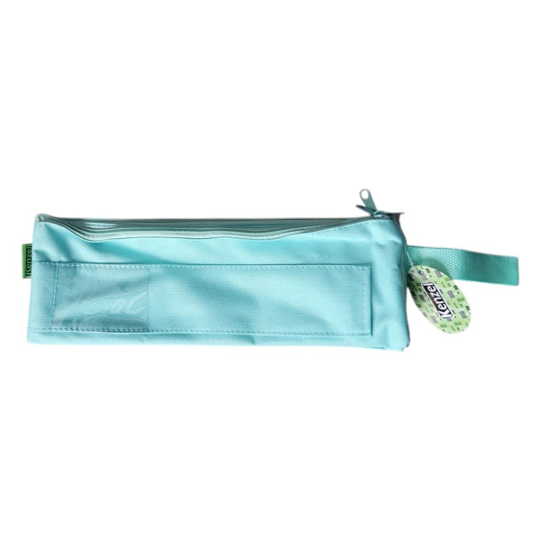 Kenzel 3 Tier Pencil Case Pastel Blue front view Front view of Kenzel 3 Tier Pencil Case 33 x 11 cm in pastel blue
