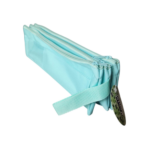 Kenzel 3 Tier Pencil Case Pastel Blue front view Front view of Kenzel 3 Tier Pencil Case 33 x 11 cm in pastel blue