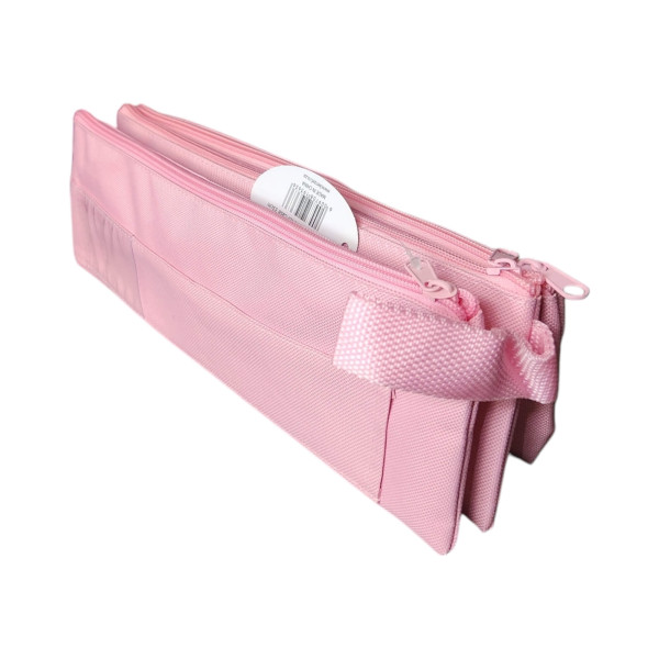 Kenzel 3 Tier Pencil Case Pastel Pink front view Front view of Kenzel 3 Tier Pencil Case 33 x 11 cm in pastel pink