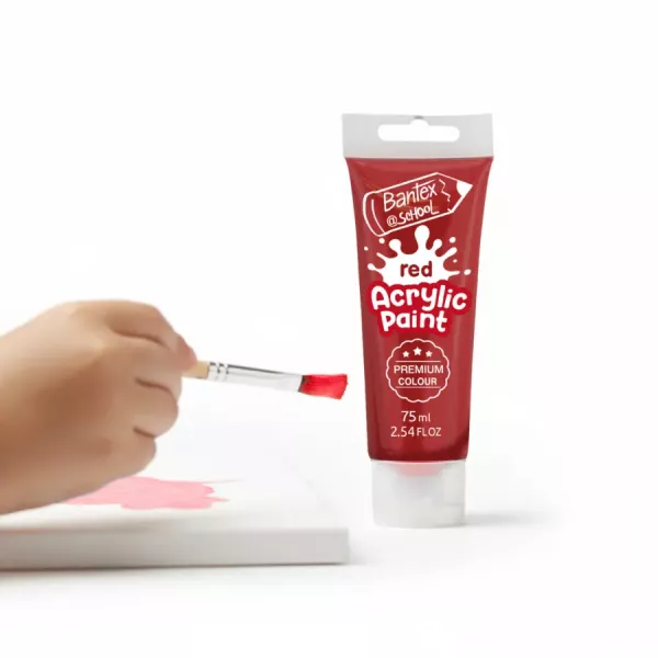 BANTEX Acrylic Paint 75ml Premium Colour - RED BANTEX Acrylic Paint 75ml Premium Colour - RED