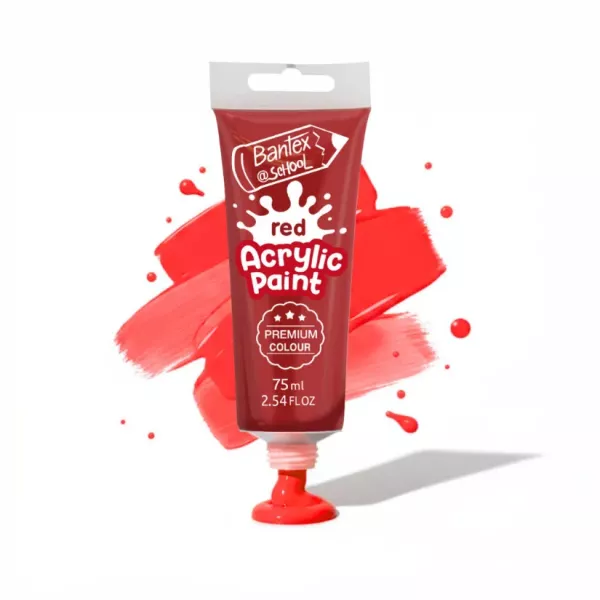 BANTEX Acrylic Paint 75ml Premium Colour - RED BANTEX Acrylic Paint 75ml Premium Colour - RED