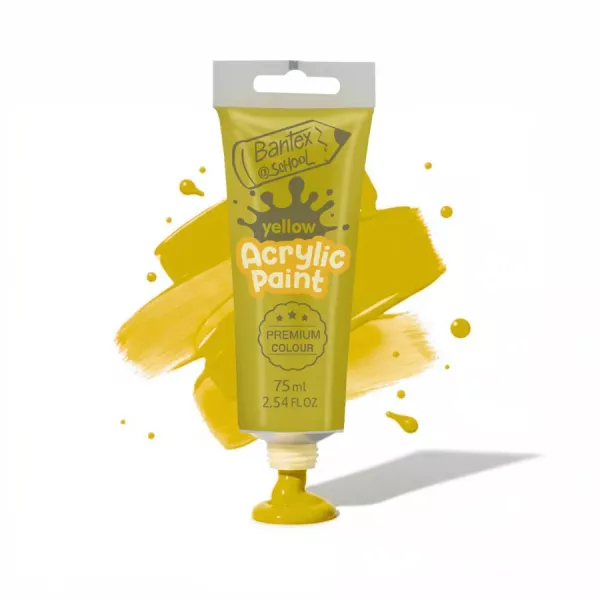BANTEX Acrylic Paint 75ml Premium Colour - Yellow