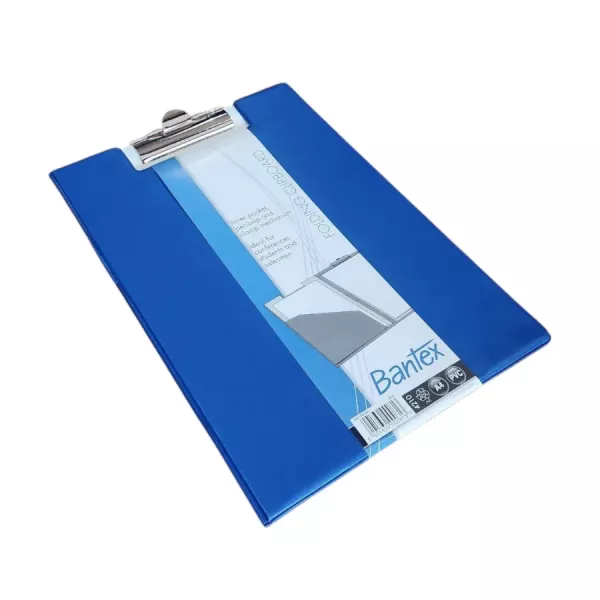 Bantex A4 PVC Folding Clipboard Blue - Product Image Product Image of Bantex A4 PVC Folding Clipboard Blue