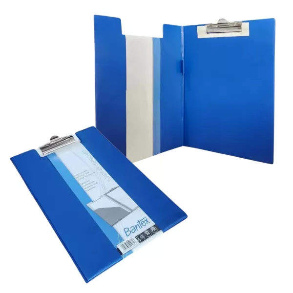 Bantex A4 PVC Folding Clipboard Blue - Product Image Product Image of Bantex A4 PVC Folding Clipboard Blue