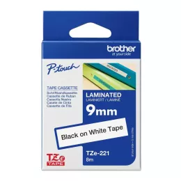 Brother TZe-221 Labelling Tape 9mm Black On White Tape