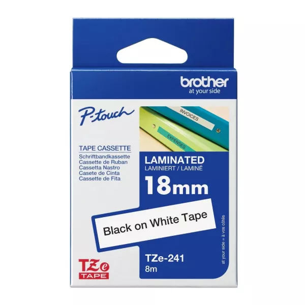 Brother TZe-241 Labelling Tape 18mm Black On White Tape Brother TZe-241 Labelling Tape 18mm Black On White Tape